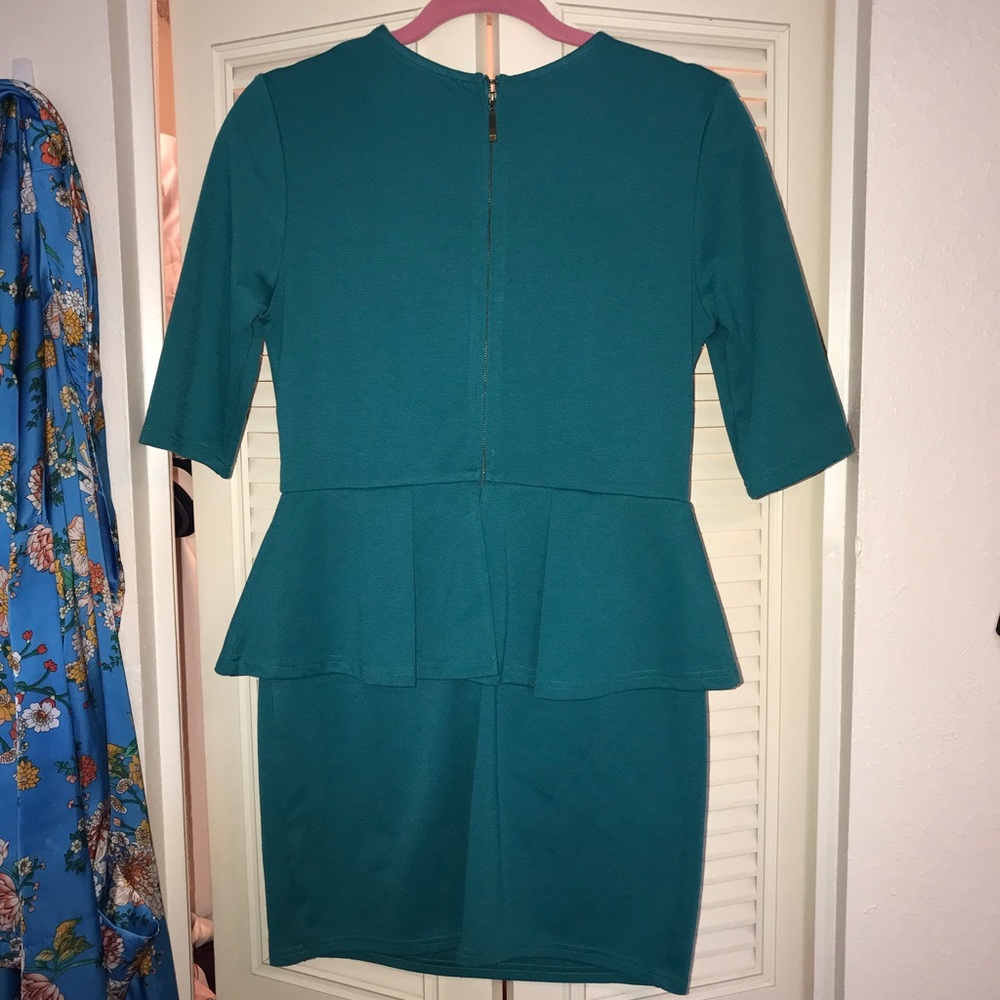 LovPosh teal peplum minidress